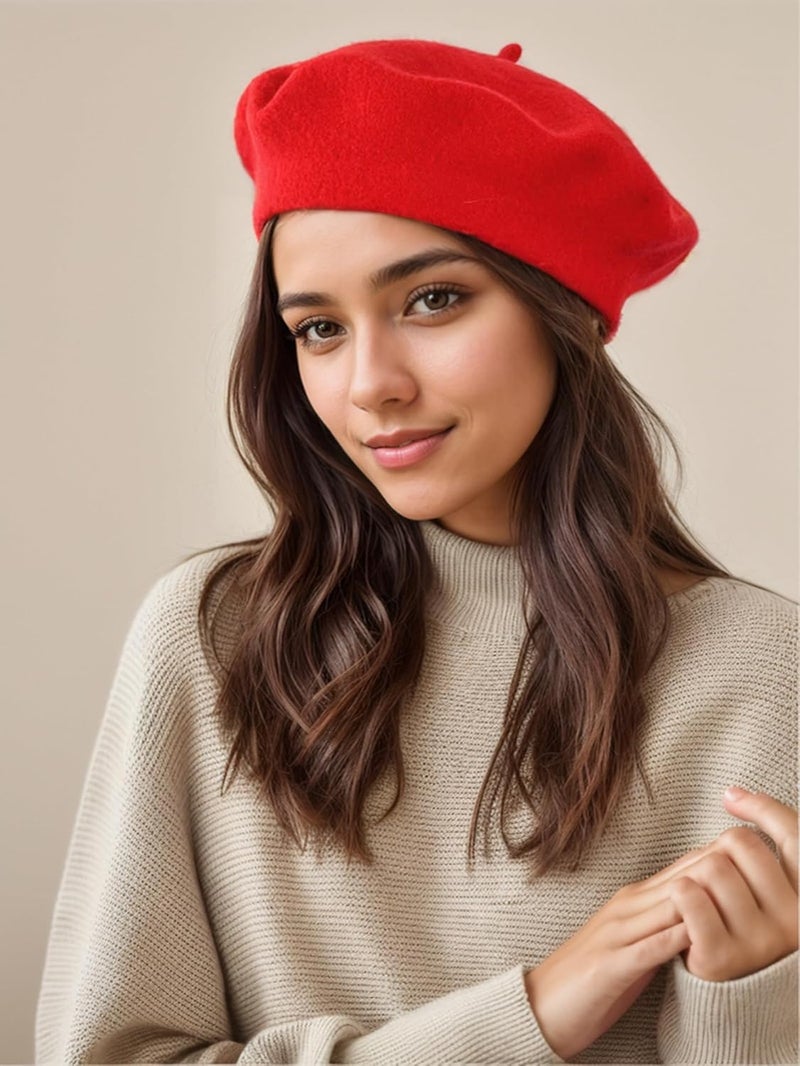 EGANO Women's ​​Beret Hats​​ - French Wool Blend Winter Cap, 70% Wool All-Season Soft ​​Beret Hats for Women​​ (Multi-Color)​ - Image 5